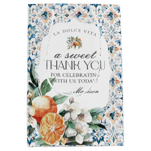 Toskana Tile Citrus Orange Italienische griechisch Mittlere Geschenktüte