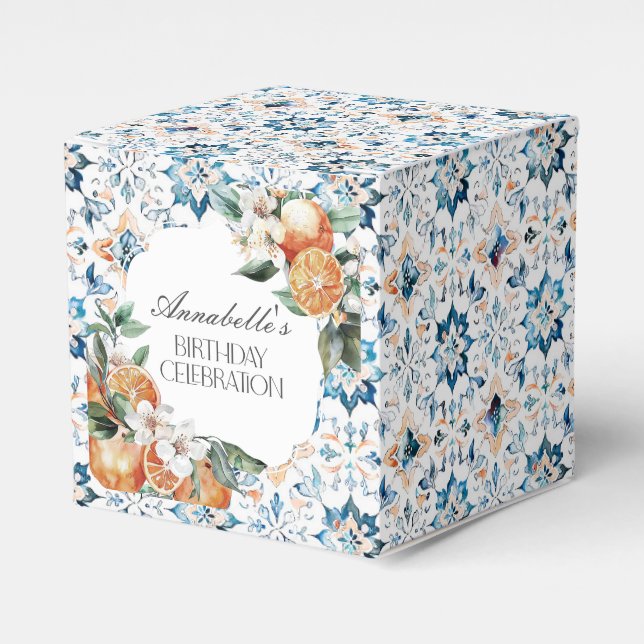 Toskana Tile Italienische Geburtstagsparty Dessert Geschenkschachtel (Vorderseite)