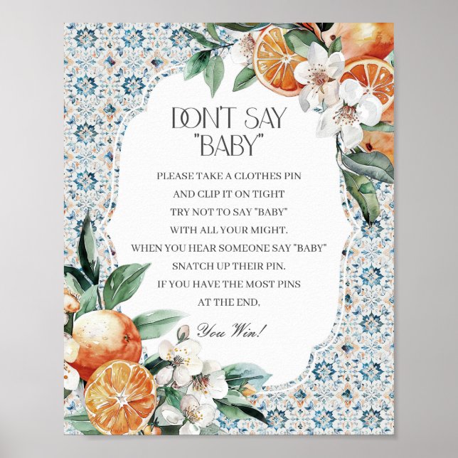 Toskana Tile Italienisches Dont Say Baby Showspiel Poster (Vorne)