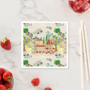 Toskana, Toskana, Italien, Oliven, Zitronen, Serviette