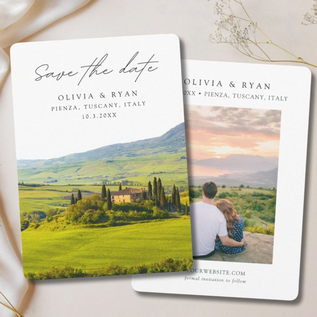 Toskana Wedding Pienza Italien Save the Date Einladung (Tuscany Wedding Pienza Italy Save the Date Invitation
)