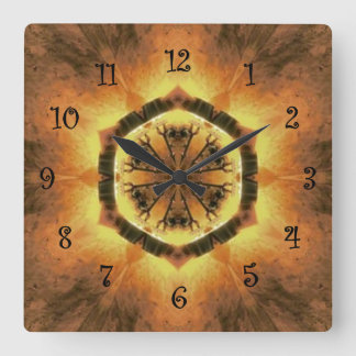 Toskanische Farben ~ Gold, Russet, Weiß 73 Quadratische Wanduhr