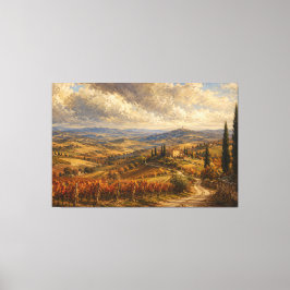 Toskanische Herbstlandschaft Gemälde Leinwanddruck