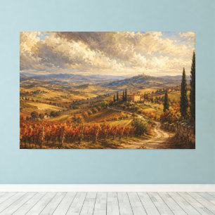 Toskanische Herbstlandschaft Gemälde Leinwanddruck