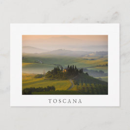 Toskanische Hügellandschaft bei Sonnenaufgang Postkarte