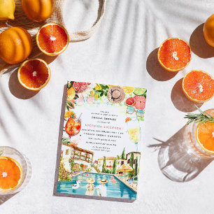 Toskanische italienische Poolparty   Spritz-Jungge Einladung