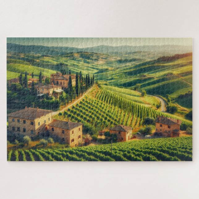 Toskanische Landschaft - atemberaubende Landschaft Puzzle (Horizontal)