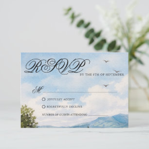 Toskanische Landschaft Hochzeitsantwortkarte RSVP Karte