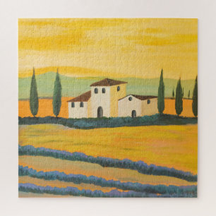 Toskanische Landschaft, Privatmaler, Acrylmalerei Puzzle
