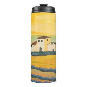 Toskanische Landschaft, Privatmaler, Acrylmalerei Thermosbecher