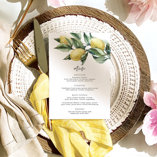 Toskanische Lemons Menü & Danke Menükarte (Von Creator hochgeladen)