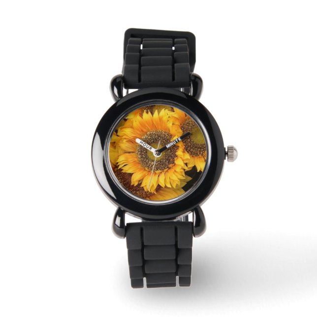 Toskanische Sonnenblumen Armbanduhr (Vorderseite)