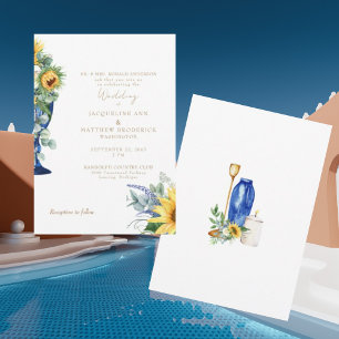 Toskanische Sonnenblumenbräute Hochzeit II Einladung