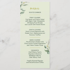 Toskanische Speisekarte Menükarte
