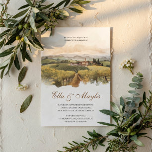 Toskanische Weinberg-Hochzeit   Italienische Lands Einladung
