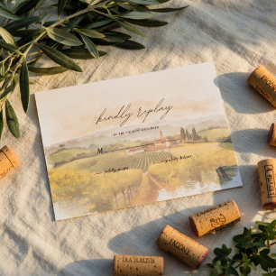 Toskanische Weinberg-Hochzeit   Italienische Lands RSVP Karte