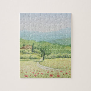 Toskanische Weinberge, Italien im Pastellpuzzlen Puzzle