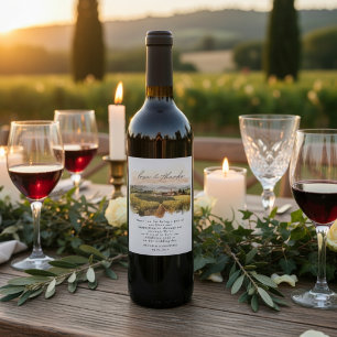Toskanische Weinberghochzeit    Italienische Lands Weinetikett