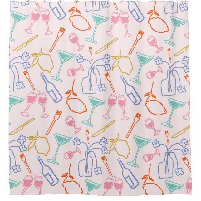 toskanischer Abend Duschvorhang (Vorderseite)