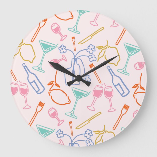 toskanischer Abend Große Wanduhr (Vorderseite)