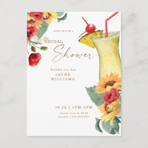 Toskanischer Blumen-Cocktail Bunter Brautjungferna Postkarte