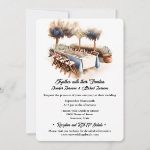 Toskanischer Boho Sommerhochzeit chic Einladung