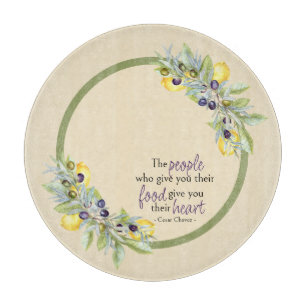 Toskanischer Lemons Olives Runde Küche Schneidebrett