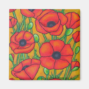 Toskanischer Mohnblumen-Magnet Magnet