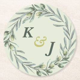 Toskanischer Olivengarten Runder Pappuntersetzer