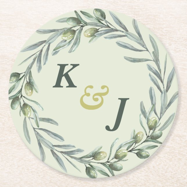 Toskanischer Olivengarten Runder Pappuntersetzer (Vorderseite)