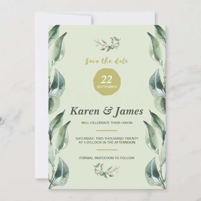 Toskanischer Olivengarten Save the Date Foto (Vorderseite)