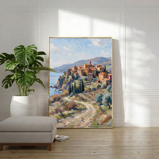 Toskanisches Dorf Wandkunst Druck, Fertig zum Aufh Poster