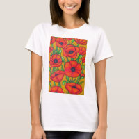 Toskanisches Mohnblumen-Trägershirt