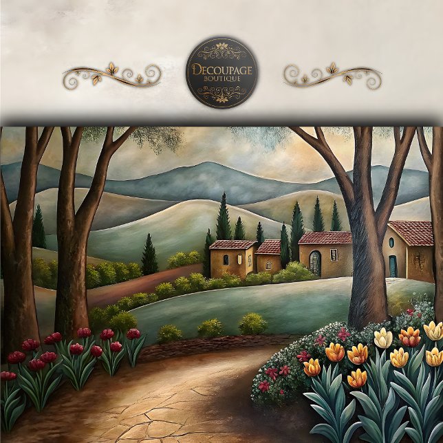 Toskanisches Villa Pathway Entdeckungsreise Seidenpapier (Tuscan Villa Pathway Decoupage Tissue Paper)