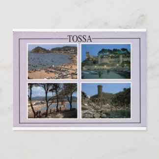 Tossa de Mar Vintage Strand und Burg Multiview Postkarte