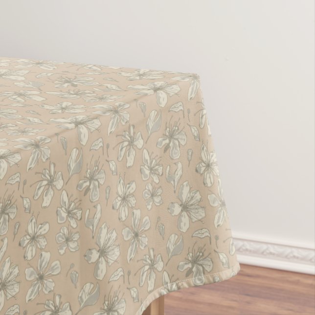 Tossblüten auf hellbeige - nahtloses Muster Tischdecke (Beispiel)