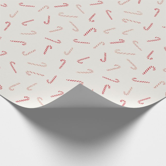 Tossed Candy Canes rot-weiß Moderne Weihnachten Geschenkpapier (Ecke)