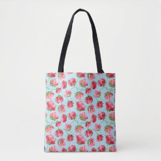 Tossed Crimson Red Watercolor Florals Polka Dots