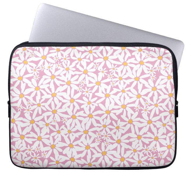 Tossed Daisy - Pink Electronics Bag Laptopschutzhülle (Vorderseite)