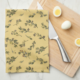 Tossed Floral Wildblumen auf Jonquil Yellow Geschirrtuch