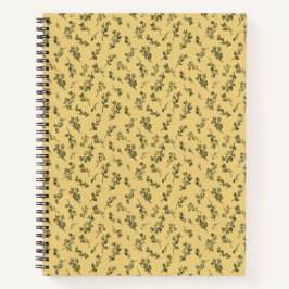 Tossed Floral Wildblumen auf Jonquil Yellow Notizbuch