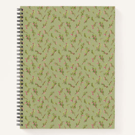 Tossed Floral Wildblumen auf Pistachio Green Notizbuch