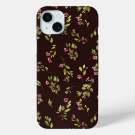 Tossed Floral Wildblumen auf Schokoladenbraun Case-Mate iPhone Hülle