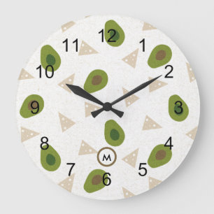 Tossed Green Avocados Wall Clock Große Wanduhr