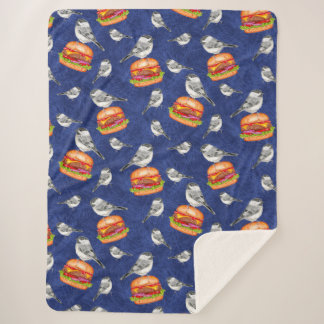 Tossed Tahoe Cheeseburger Vögel auf Deep Blue Sherpadecke