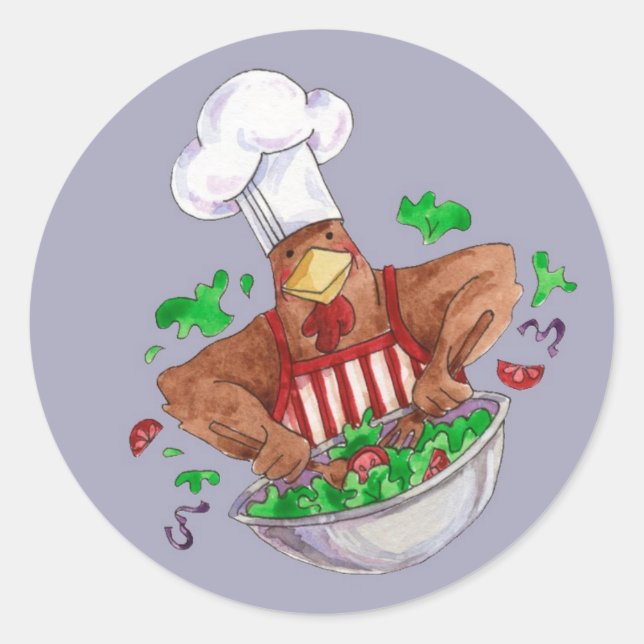 Tossing Salad Runder Aufkleber (Vorderseite)