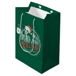 Tot aber drinnen tot Skull Santa Claus Weihnachten Mittlere Geschenktüte