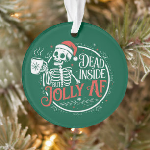 Tot aber drinnen tot Skull Santa Claus Weihnachten Ornament