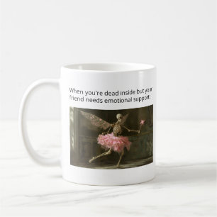 Tot aber immer noch unterstützend Lustiges Skelett Kaffeetasse