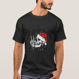Tot innen aber fröhlicher AF-Schädel-Weihnachtsman T-Shirt